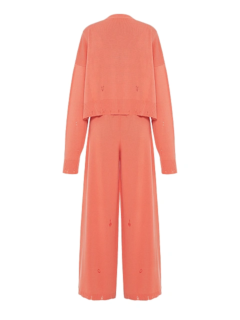 Coral Knitted Cardigan, Top & Pants Set, 3