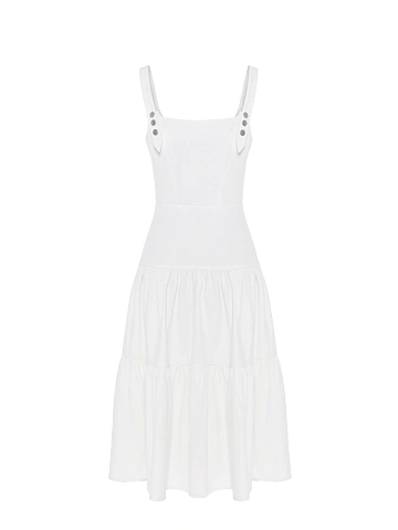 White denim midi dress, 2