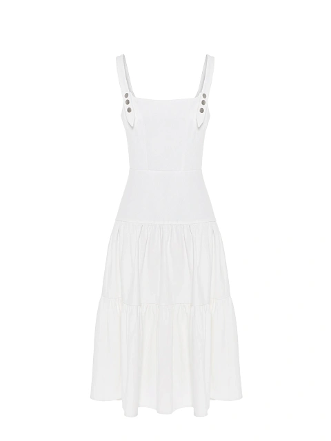 White denim midi dress, 2