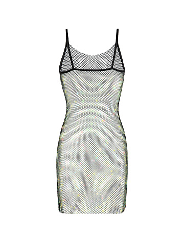 Black Rhinestones Mesh Dress, 2