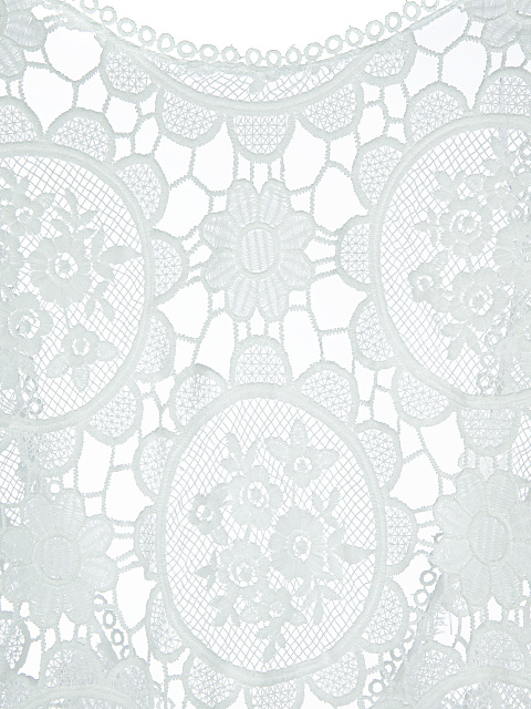 White Lace Open Back Midi Dress, 3
