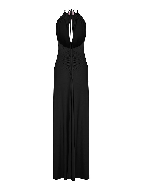 Black Open Back Maxi Dress, 2
