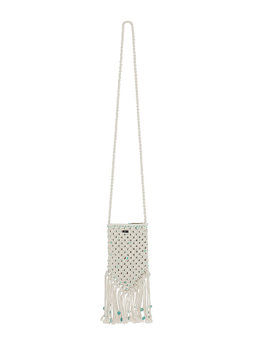 White Mini Bag With Bead Embroidery, 2