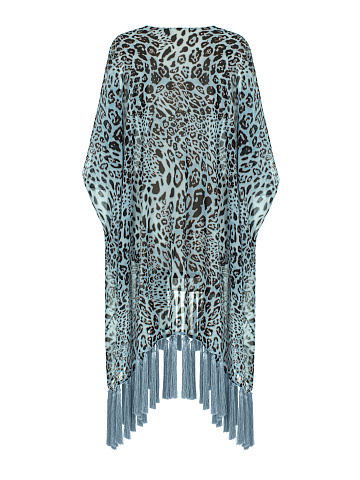 Blue Leopard Fringe Tunic, 2