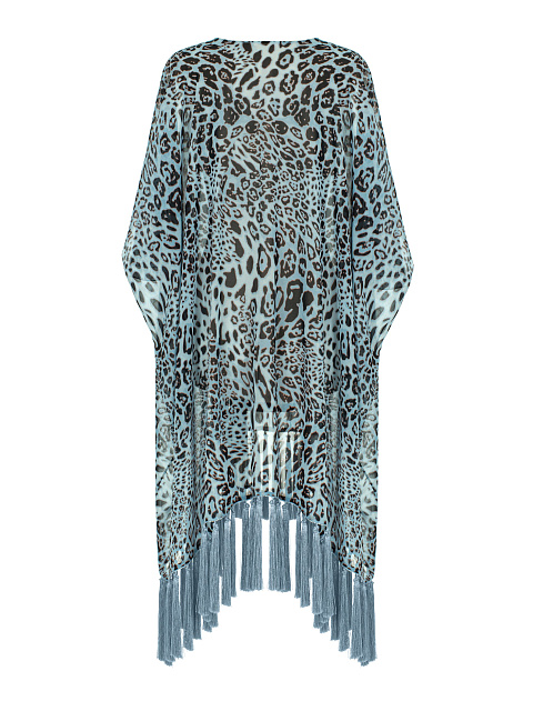 Blue Leopard Fringe Tunic, 2