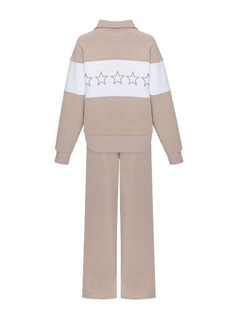 Beige & White Embroidered Tracksuit, 3