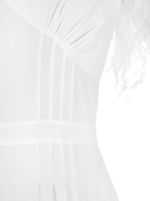 White Feathers Trimmed Bridal Dress , 3