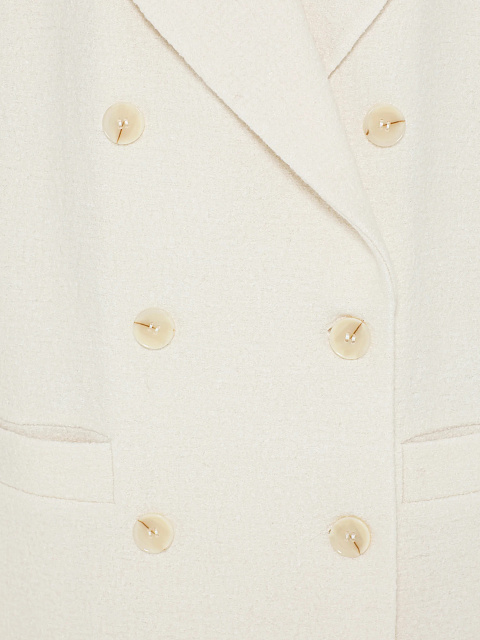 Milk-colored double-breasted coat with shaped lapels, 6