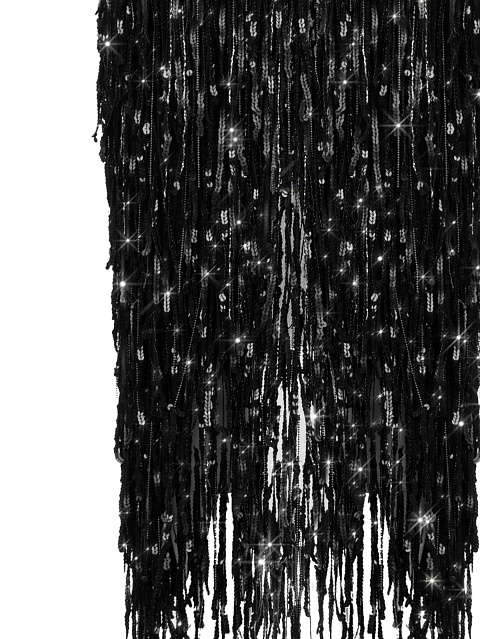Black Sequined Midi Skirt, 3