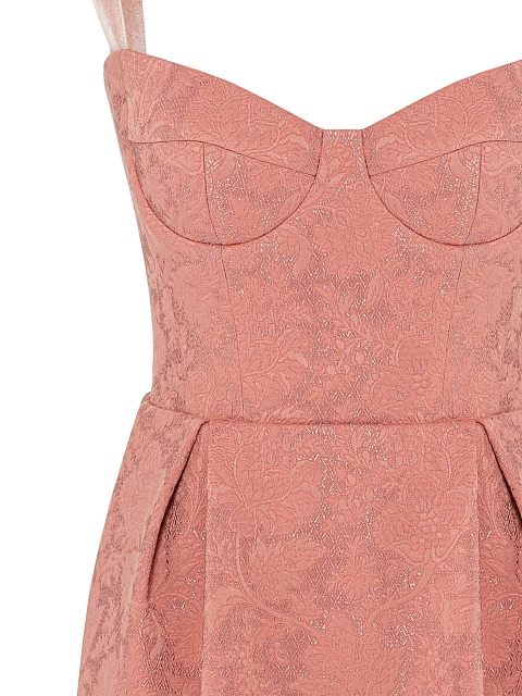 Pink Jacquard Midi Dress & Jacket Set, 4