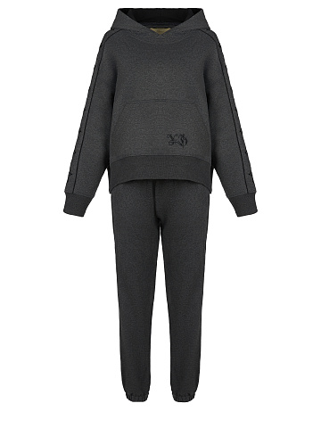 Grey Jersey Set With Cross Embroidery, 1