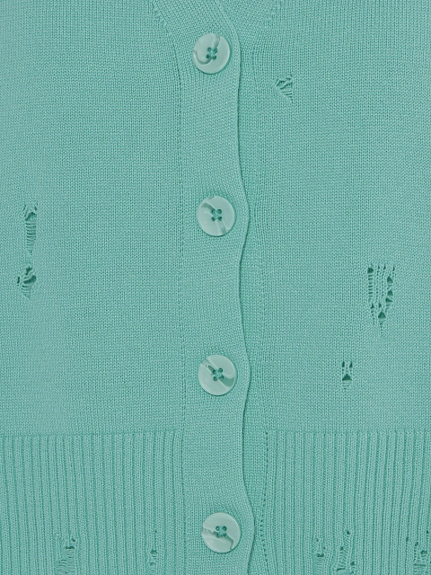 Turquoise Knitted Cardigan, Top & Pants Set, 6