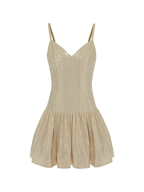 Golden Sequin Shirt & Mini Dress Set, 5