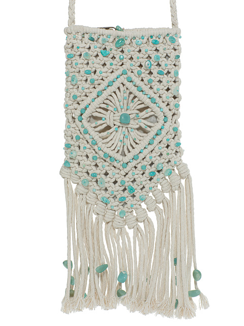 White Mini Bag With Bead Embroidery, 3