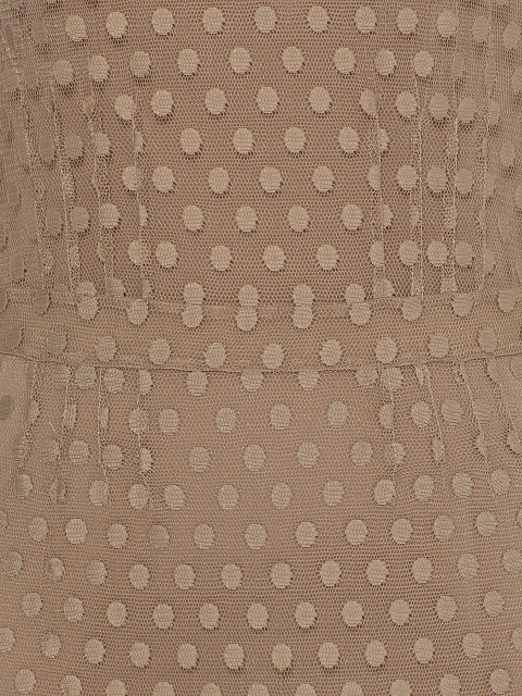 Beige mesh dress with mink fur, 4