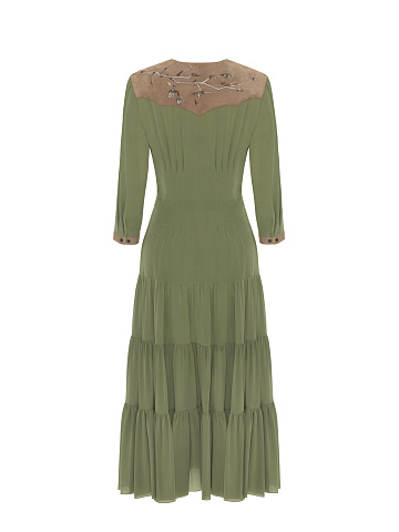 Green Chiffon Midi Dress, 2