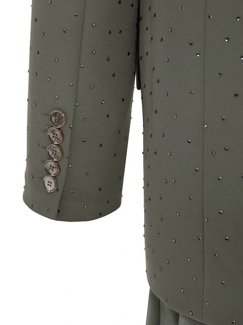 Grey Silk Midi Dress & Jacket Set, 8