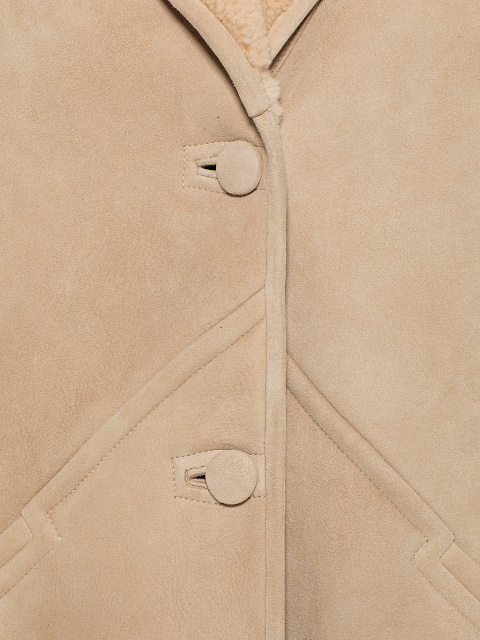 Light Beige Shearling Coat, 3