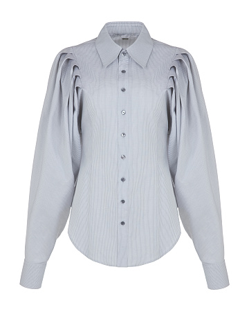 Grey Cotton Plaid Shirt, 1