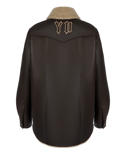 Dark Brown Leather & Shearling Jacket, 2